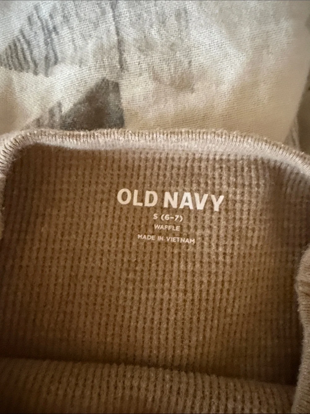 Old Navy Beige Waffle-Knit Long Sleeve Tee